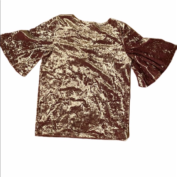 AE Gold Crushed Velvet Caged Front Crop T shirt - Picture 2 of 3